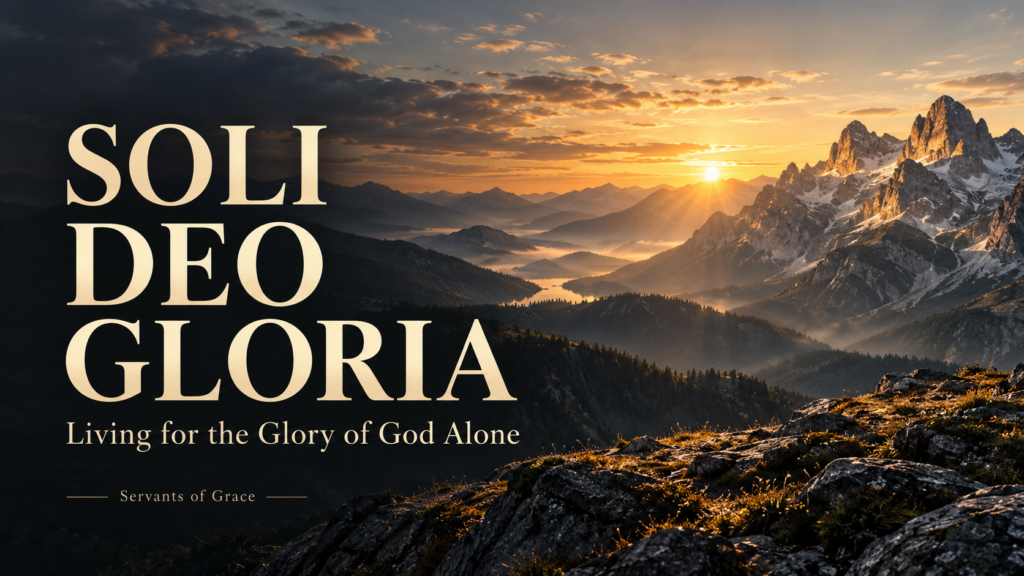 Reformation Theology: Soli Deo Gloria 3 Soli Deo Gloria